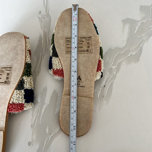 Anthropologie x Emily Isabella Checkered Colorful Sherpa Slippers Womens Medium - Picture 16 of 16